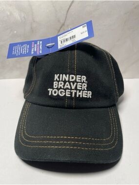 Lady Gaga X Cotton On Collab Unisex Black Baseball Cap with White Embroidered